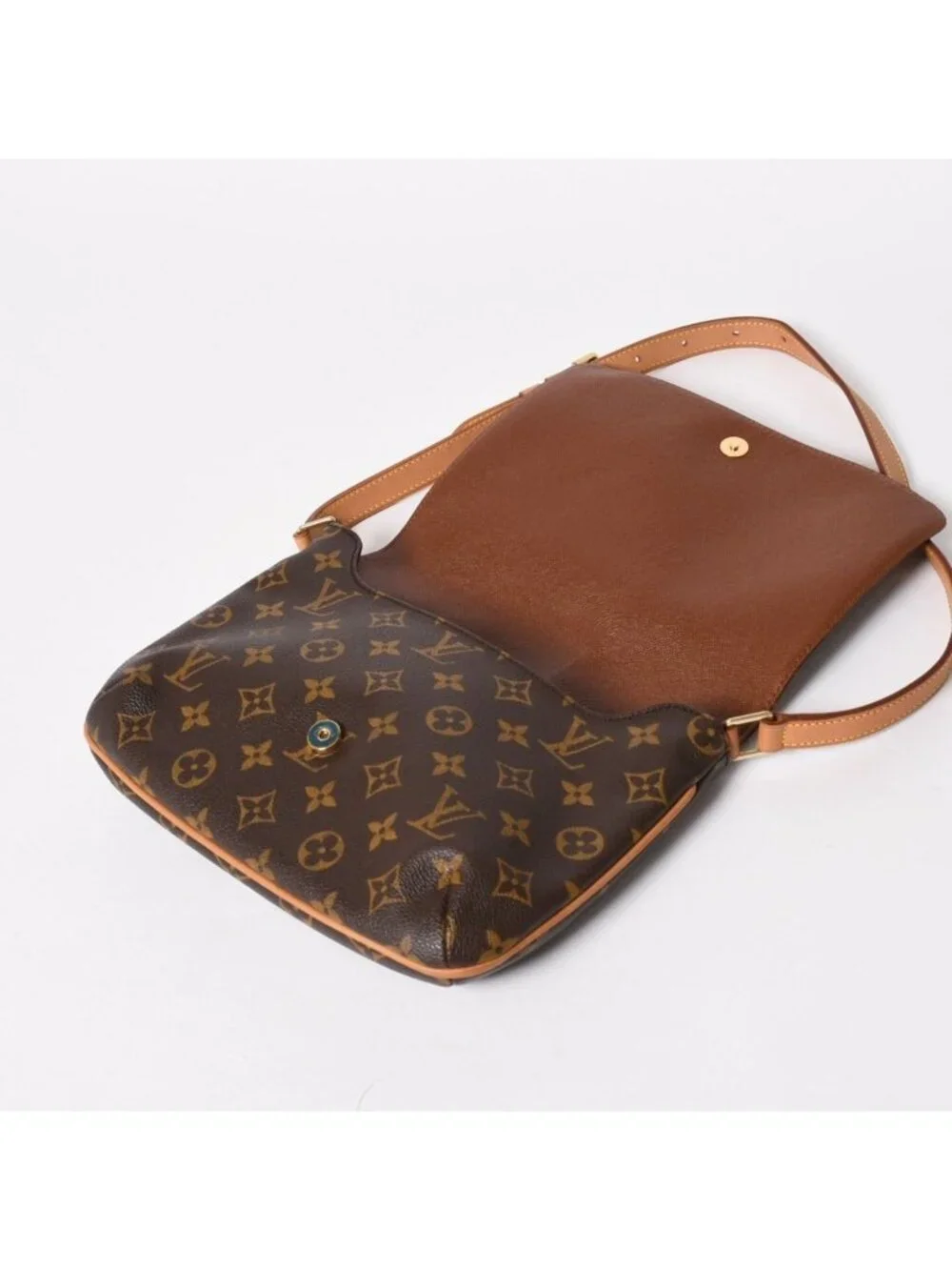Louis Vuitton Musette Tango Shoulder Bag Monogram Canvas Brown Gold